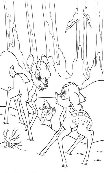 kolorowanka Bambi malowanka do wydruku Disney z bajki dla dzieci nr 19